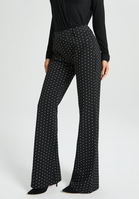 ⏰ PRESALE | Classic Dress Pant Yoga Pant | Bootcut (Black Ivory Dot)