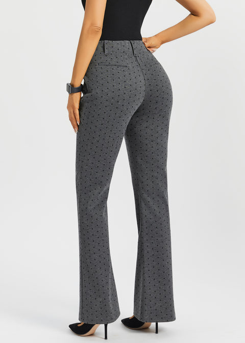 Classic Dress Pant | Bootcut (Charcoal Black Dot)