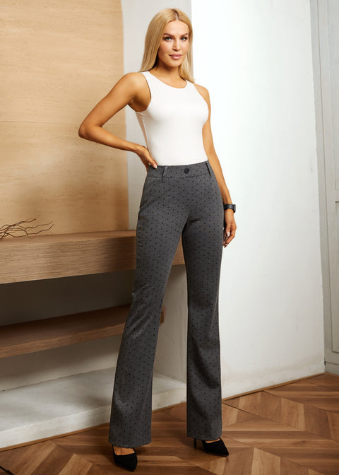 Classic Dress Pant | Bootcut (Charcoal Black Dot)