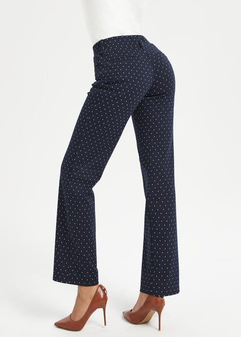 7-Pocket DPYP™ Dress Pant Yoga Pant | Straight (Navy White Dot)