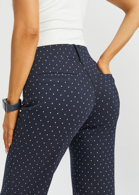 7-Pocket Dress Pant | Straight (Navy White Dot) - Final Sale Betabrand 7-Pocket Dress Pant | Straight (Navy White Dot) - Final Sale Betabrand