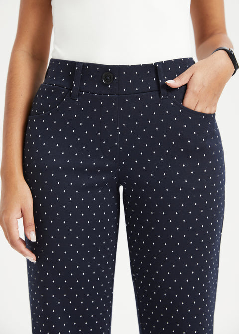 7-Pocket DPYP™ Dress Pant Yoga Pant | Straight (Navy White Dot)