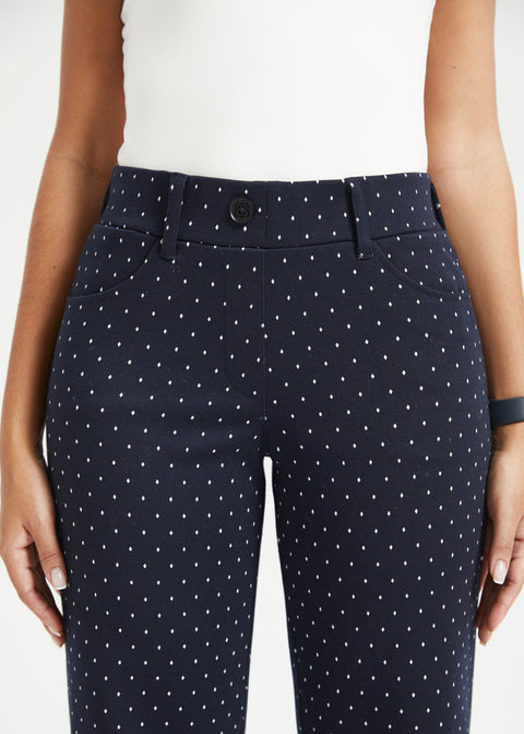 7-Pocket DPYP™ Dress Pant Yoga Pant | Straight (Navy White Dot)