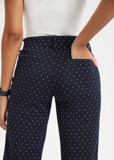 7-Pocket DPYP™ Dress Pant Yoga Pant | Straight (Navy White Dot)