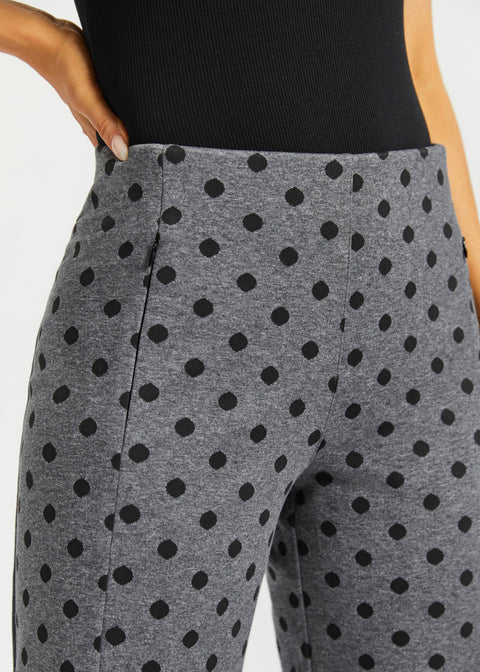 Monroe Crop Trouser | Straight (Charcoal Black Dot)