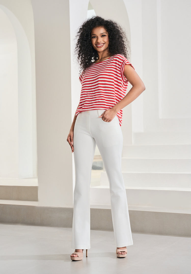 Cuffed Muscle Tee (Crimson Stripe)