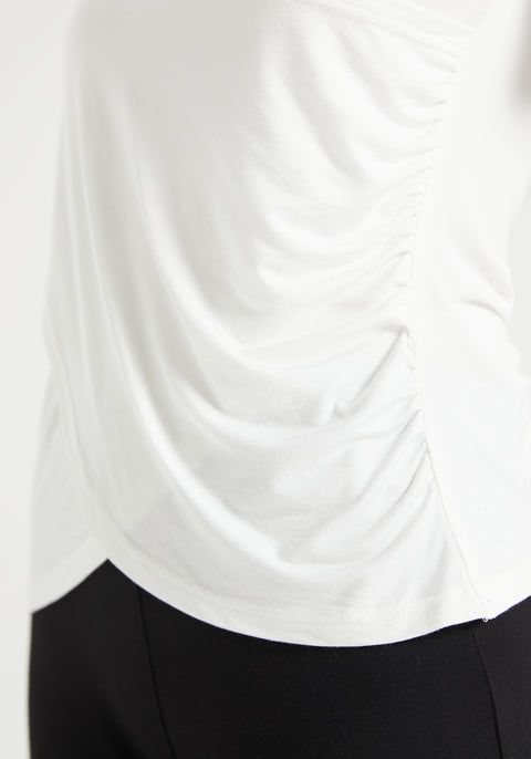 Faux Wrap Tee (Ivory)