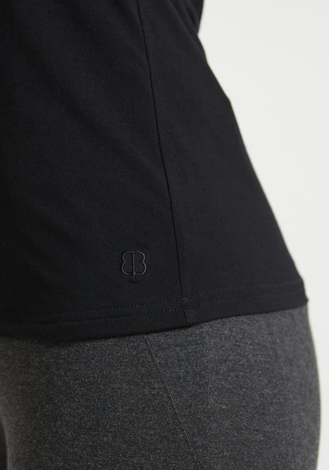 Square Neck Short Sleeve Tee (Black)