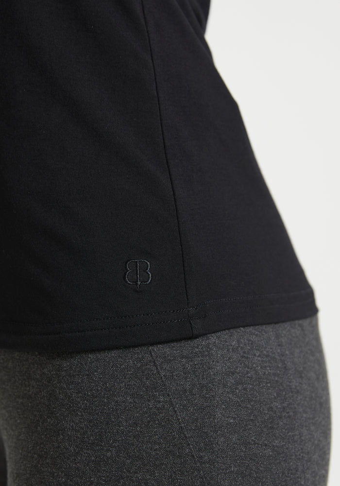 Square Neck Short Sleeve Tee (Black)