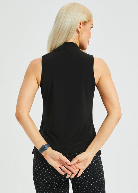 Sleeveless Bow Blouse (Black)