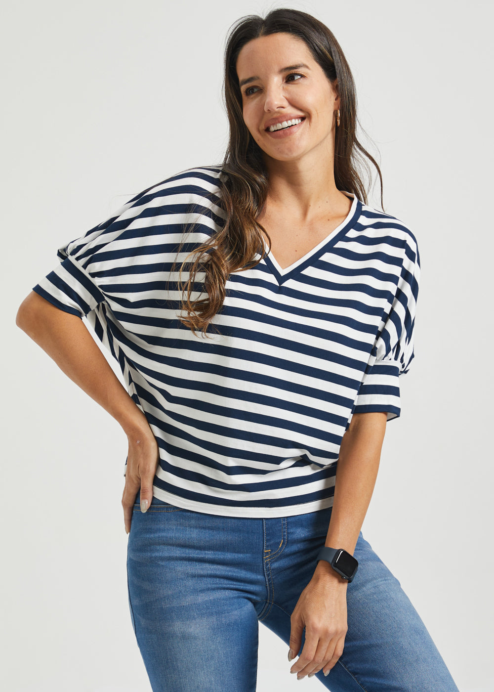 Dolman V Neck Knit Top