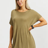 Asymmetrical Boatneck Sweater (Chai Tea) - Final Sale