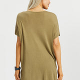 Asymmetrical Boatneck Sweater (Chai Tea) - Final Sale