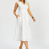 Eyelet Fit & Flare Dress | Cotton (Star White)