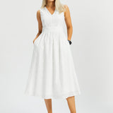 Eyelet Fit & Flare Dress | Cotton (Star White)