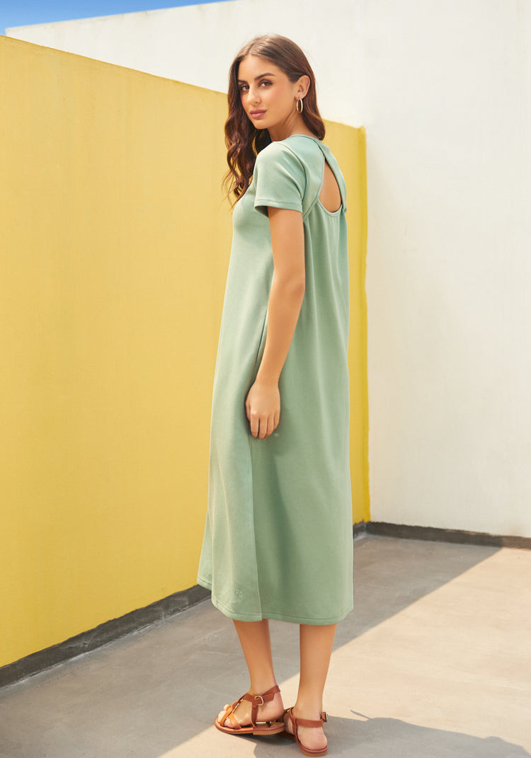 AirFlex Cut-Out Midi Dress (Sage)