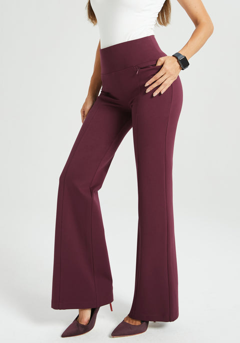 Power Down DPYP Dress Pant Yoga Pant | Flare (Burgundy) Betabrand Power Down DPYP Dress Pant Yoga Pant | Flare (Burgundy) Betabrand