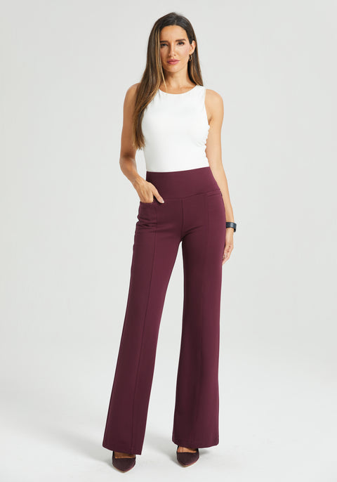 Power Down DPYP Dress Pant Yoga Pant | Flare (Burgundy) Power Down DPYP Dress Pant Yoga Pant | Flare (Burgundy)
