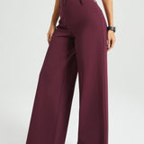 Classic High-Waist DPYP™ Dress Pant Yoga Pants | Wide (Burgundy)