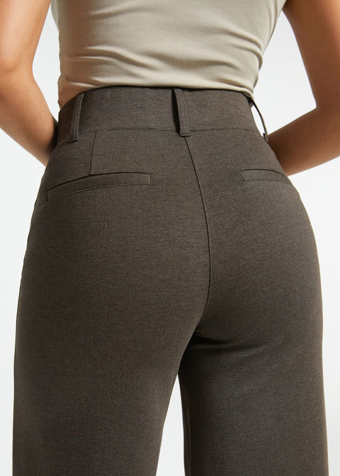 PRESALE ⏰ Classic High-Waist DPYP™ Dress Pant Yoga Pants | Wide (Heather Brown)