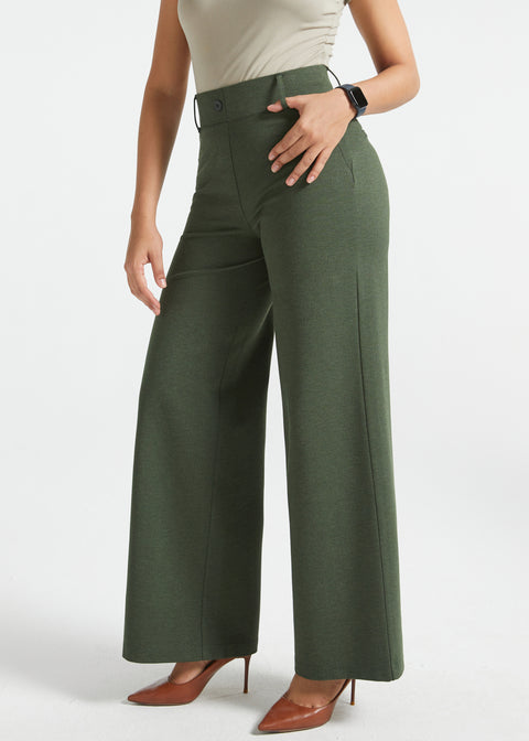 PRESALE ⏰ Classic High-Waist DPYP™ Dress Pant Yoga Pants | Wide (Heather Olive)