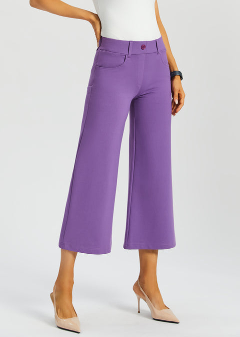 7-Pocket DPYP™ Dress Pant Yoga Pant Crop | Wide (Grape)
