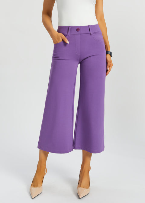 7-Pocket DPYP™ Dress Pant Yoga Pant Crop | Wide (Grape)