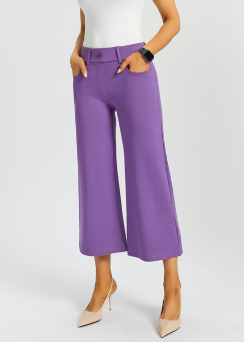 7-Pocket DPYP™ Dress Pant Yoga Pant Crop | Wide (Grape)
