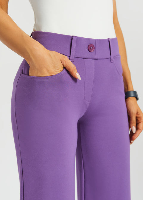 7-Pocket DPYP™ Dress Pant Yoga Pant Crop | Wide (Grape)
