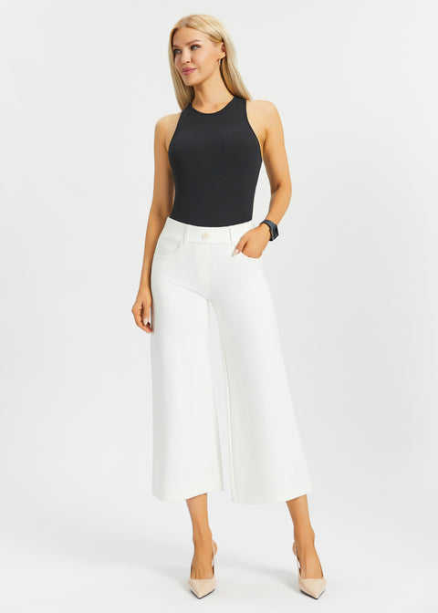 7-Pocket DPYP™ Dress Pant Yoga Pant Crop | Wide (Star White)
