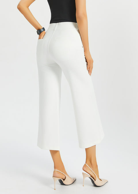 7-Pocket DPYP™ Dress Pant Yoga Pant Crop | Wide (Star White)