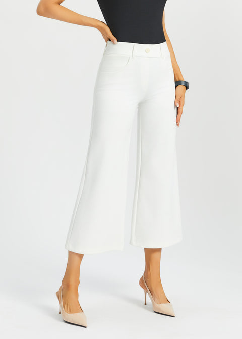 7-Pocket DPYP™ Dress Pant Yoga Pant Crop | Wide (Star White)