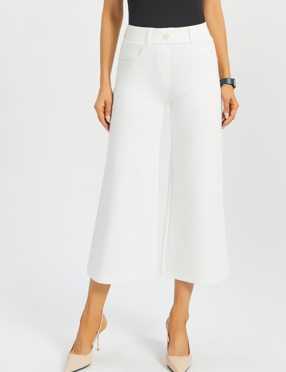 7-Pocket DPYP™ Dress Pant Yoga Pant Crop | Wide (Star White)