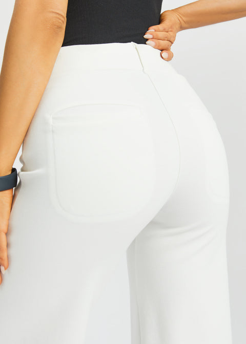 7-Pocket DPYP™ Dress Pant Yoga Pant Crop | Wide (Star White)