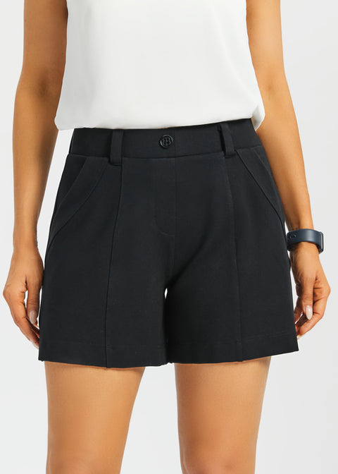 PRESALE ⏰ Tailored Seam Shorts | Stretch Ponte (Black)