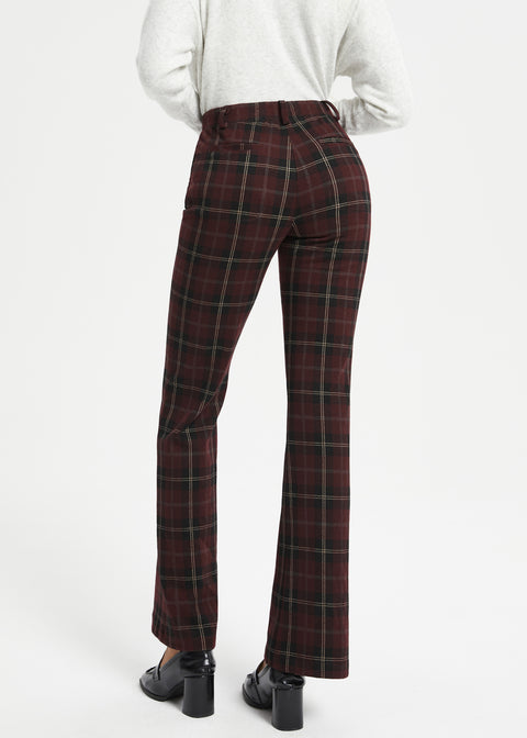 Two-Pocket DPYP™ Dress Pant Yoga Pant | Bootcut (Burgundy Plaid)