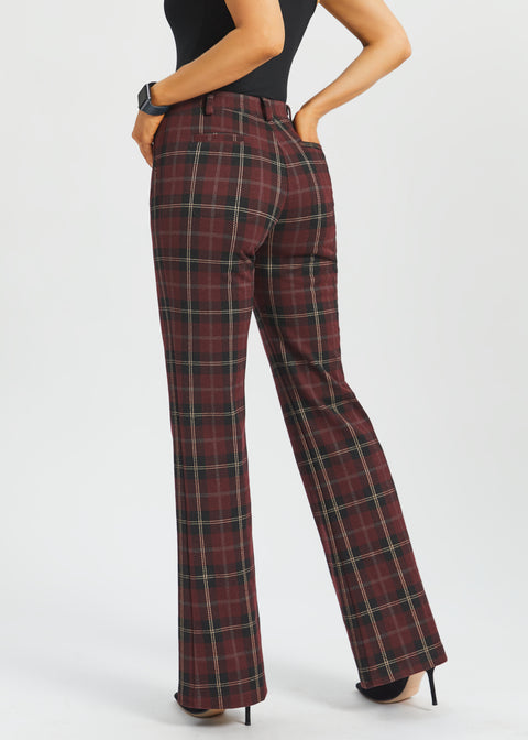 Two-Pocket Dress Pant | Bootcut (Burgundy Plaid) - Final Sale