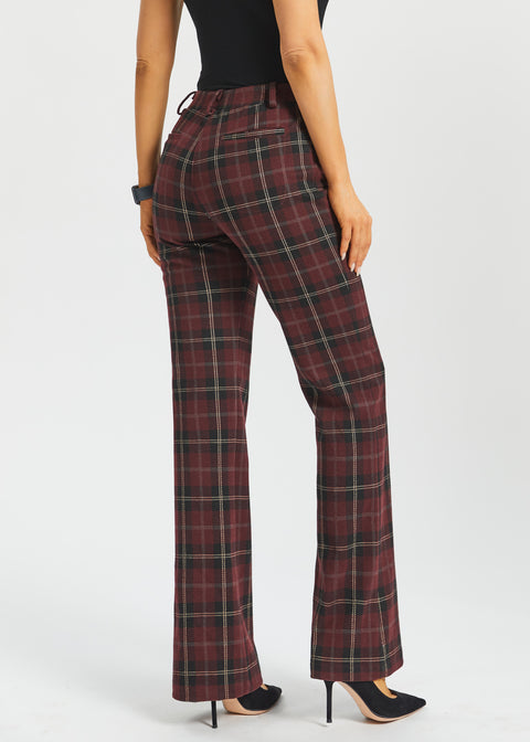 Two-Pocket Dress Pant | Bootcut (Burgundy Plaid) - Final Sale