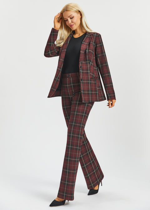 Two-Pocket Dress Pant | Bootcut (Burgundy Plaid) - Final Sale