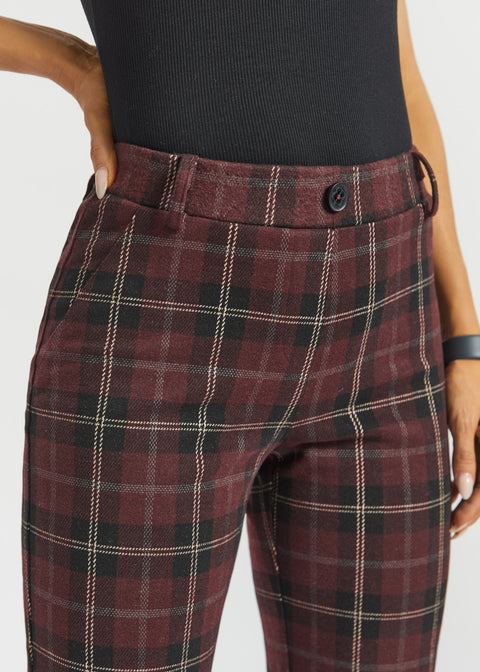Two-Pocket Dress Pant | Bootcut (Burgundy Plaid) - Final Sale