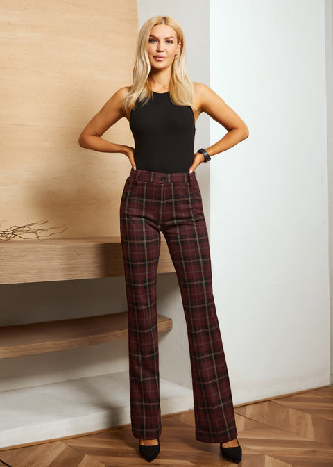 Two-Pocket Dress Pant | Bootcut (Burgundy Plaid) - Final Sale
