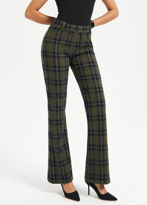 Two-Pocket DPYP™ Dress Pant Yoga Pant | Bootcut (Green Plaid)