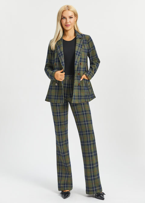 Two-Pocket Dress Pant | Bootcut (Green Plaid) - Final Sale Betabrand Two-Pocket Dress Pant | Bootcut (Green Plaid) - Final Sale Betabrand
