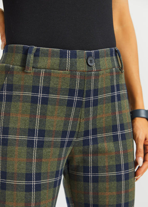 Two-Pocket DPYP™ Dress Pant Yoga Pant | Bootcut (Green Plaid)