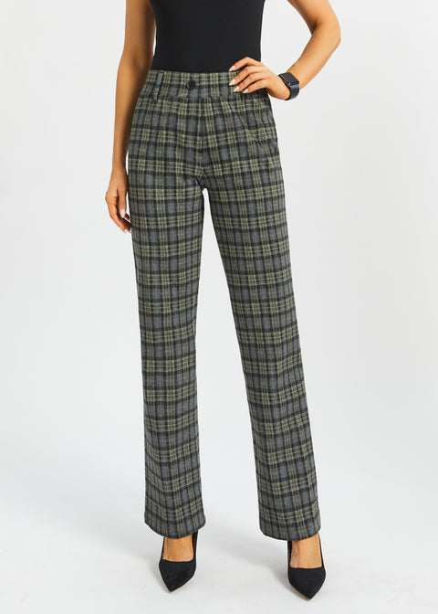 Classic Dress Pant | Straight (Charcoal Plaid) - Final Sale Betabrand Classic Dress Pant | Straight (Charcoal Plaid) - Final Sale Betabrand