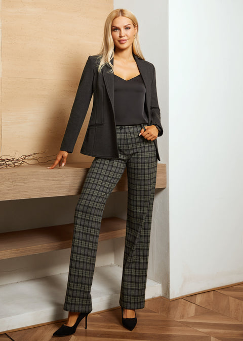 Classic Dress Pant | Straight (Charcoal Plaid) - Final Sale
