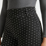 Classic High-Waist Dress Pants | Wide - Jacquard (Black Ivory Dot)