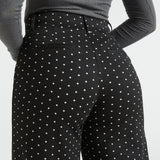 Classic High-Waist Dress Pants | Wide - Jacquard (Black Ivory Dot)