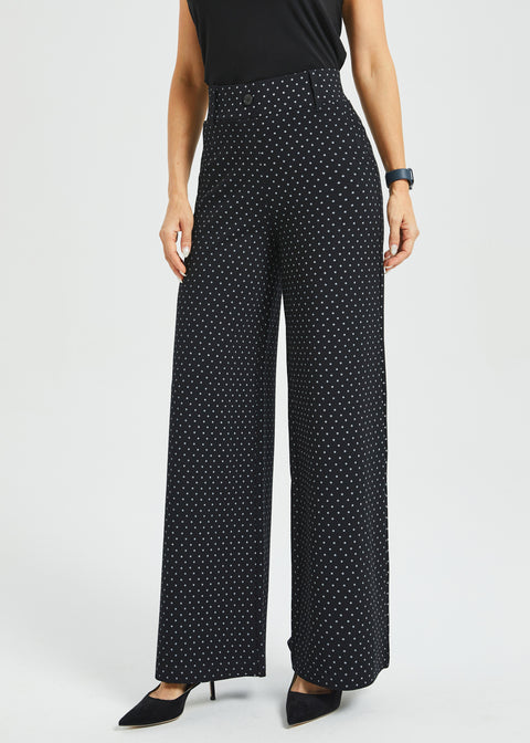 PRESALE ⏰ Classic High-Waist DPYP™ Dress Pant Yoga Pants | Wide (Black White Star)