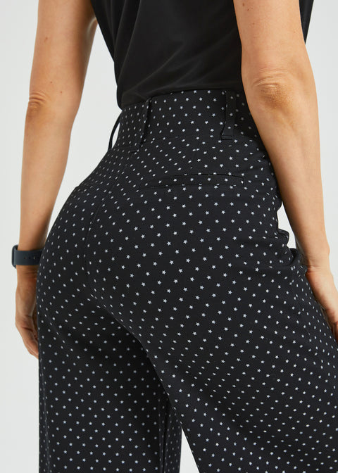 Classic High-Waist DPYP™ Dress Pant Yoga Pants | Wide (Black White Star)